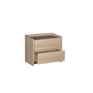 Laguna 2 Drawer Nightstand - Natural - Perspective Open